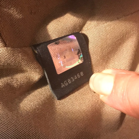 FENDI FF LOGO THROUGHOUT AUTHENTIC LEATHER TRIMMED BAG - Picture 10 of 13